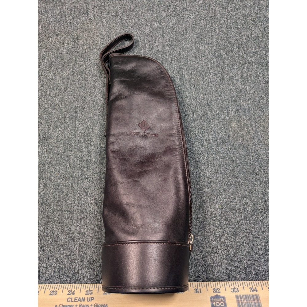 John Cole Joseph Phelps Leather Wine Bottle Carrier Insulated Brown Shearling